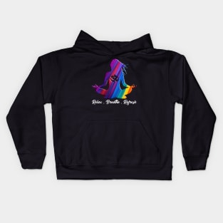 relax breathe refresh Kids Hoodie